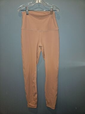 Lululemon Leggings 25" Pink Savannah Colour Has Pin Hole Shown Size 4